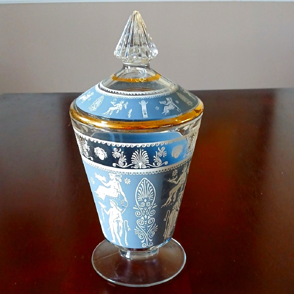 Vintage Jeanette "Hellenic" Jar with Lid